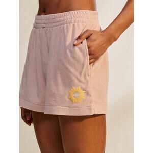 ROXY Women's Size XS Better Not Wait Toweling Shorts Terrycloth - Peach Whip